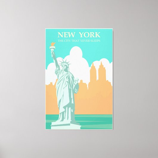 Vintages New Yorker Poster Lady Liberty Leinwanddruck (Vorderseite)
