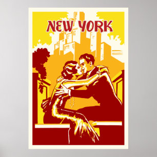 Vintages New Yorker Poster - Warme Farben