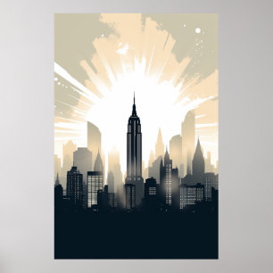 Vintages New Yorker Skyline-Poster - Verbot Poster