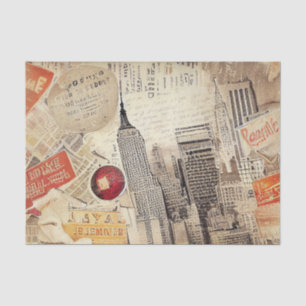 Vintages New Yorker Stadtbild Seidenpapier