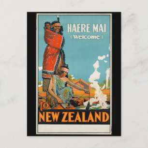 Vintages New Zealand Maori Poster Postkarte