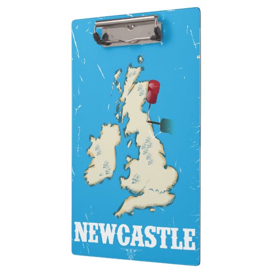 Vintages Newcastle-Reiseplakat Klemmbrett (Links)
