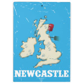 Vintages Newcastle-Reiseplakat Klemmbrett (Rückseite)