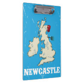 Vintages Newcastle-Reiseplakat Klemmbrett (Rechts)