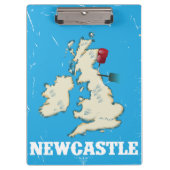 Vintages Newcastle-Reiseplakat Klemmbrett (Vorderseite)
