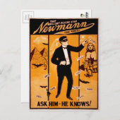 Vintages Newman Psychic Poster Postkarte (Vorne/Hinten)