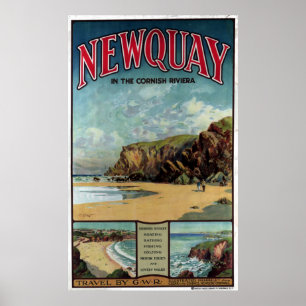 Vintages Newquay an der Cornwall Riviera Poster
