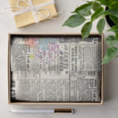 Vintages News Paper 10x15 Dekoupage Tissue Seidenpapier (Geschenk)