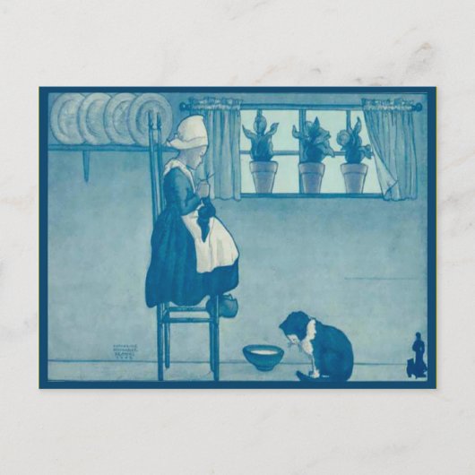 Vintages niederländisches Kind, das zu Hause Postkarte (Vorderseite)