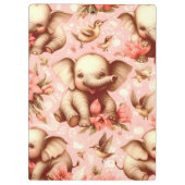 Vintages Niedliches Baby Elephant Muster Klemmbrett (Rückseite)