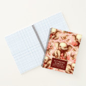 Vintages Niedliches Baby Elephant Muster Notizblock (Innenseite)