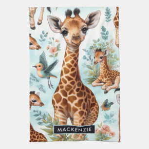 Vintages Niedliches Baby Giraffe Muster Geschirrtuch