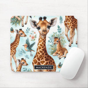 Vintages Niedliches Baby Giraffe Muster Mousepad
