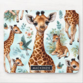 Vintages Niedliches Baby Giraffe Muster Mousepad (Vorne)