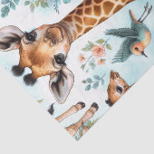 Vintages Niedliches Baby Giraffe Muster Seidenpapier (Ausschnitt)