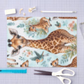 Vintages Niedliches Baby Giraffe Muster Seidenpapier (Handwerk)