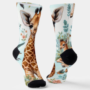 Vintages Niedliches Baby Giraffe Muster Socken