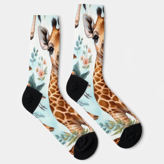 Vintages Niedliches Baby Giraffe Muster Socken (Rechts)