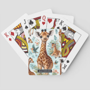 Vintages Niedliches Baby Giraffe Muster Spielkarten