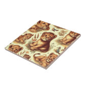 Vintages Niedliches Baby Lion Pattern Fliese (Seite)