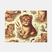 Vintages Niedliches Baby Lion Pattern Fußmatte (Vorderseite)