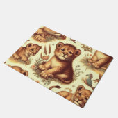 Vintages Niedliches Baby Lion Pattern Fußmatte (Schrägansicht)