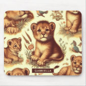 Vintages Niedliches Baby Lion Pattern Mousepad (Vorne)