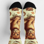Vintages Niedliches Baby Lion Pattern Socken (Oben)