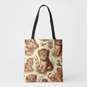Vintages Niedliches Baby Lion Pattern Tasche (Vorderseite)