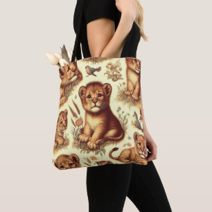 Vintages Niedliches Baby Lion Pattern Tasche