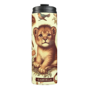 Vintages Niedliches Baby Lion Pattern Thermosbecher