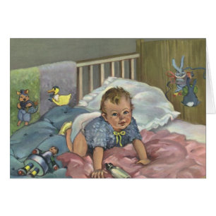 Vintages Niedliches Baby-Spielen in der Kinderkrip