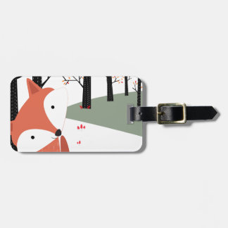 Vintages niedliches Babyfuchs-Wolflächeln Gepäckanhänger