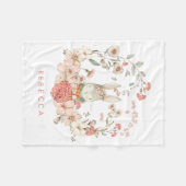 Vintages Niedliches Bunny Botanical Baby Girl Kind Fleecedecke (Vorderseite (Horizontal))