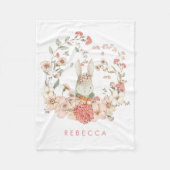 Vintages Niedliches Bunny Botanical Baby Girl Kind Fleecedecke (Vorderseite)