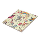 Vintages Niedliches Einhornmuster Fliese (Seite)