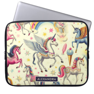 Vintages Niedliches Einhornmuster Laptopschutzhülle