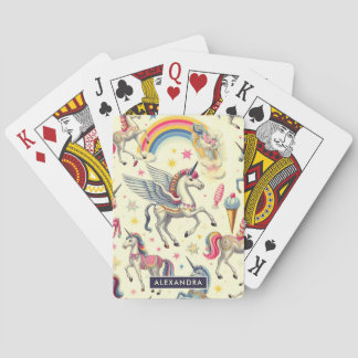 Vintages Niedliches Einhornmuster Spielkarten
