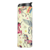 Vintages Niedliches Einhornmuster Thermosbecher (Nach links gedreht)