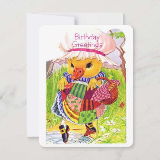 Vintages Niedliches Enten, das Wasser Feiertagskarte (Vorderseite)