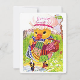 Vintages Niedliches Enten, das Wasser Feiertagskarte