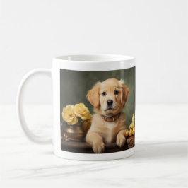Vintages Niedliches Golden Retriever Puppy-Dop-Por Kaffeetasse