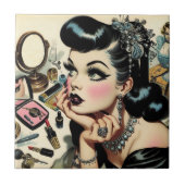 Vintages Niedliches Goth Button Up Fliese (Vorderseite)