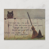 Vintages Niedliches Katzenpinking Halloween Postka Postkarte (Vorderseite)