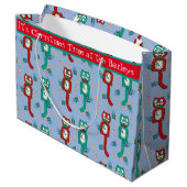 Vintages Niedliches Kit Cat Clock Personalisierte  Große Geschenktüte (Rückseite Schrägansicht)