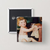 Vintages Niedliches Kleinkind mit Kleiderschrank Button (Vorne & Hinten)