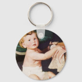 Vintages Niedliches Kleinkind mit Kleiderschrank Schlüsselanhänger (Rückseite)