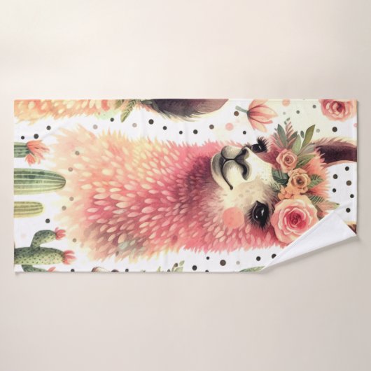 Vintages Niedliches Llama Badehandtuch (Badehandtuch)