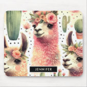 Vintages Niedliches Llama Mousepad (Vorne)