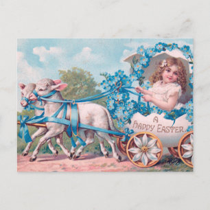Vintages Niedliches Mädchen in Ostereier Beförderu Postkarte